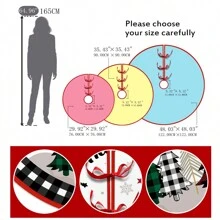 1 件装圣诞树裙，黑白格子图案，雪花和字母印花，圣诞家居装饰，最佳礼物，圣诞装饰，房间装饰，冬季圣诞装饰，家居圣诞礼物，圣诞装饰 - 彩色 - 查看 2