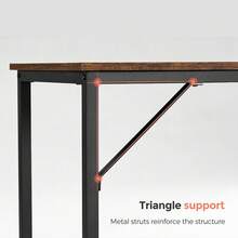 55.1 Inch Computer Writing Desk, Home Office Small Study Workstation, Industrial Style PC Laptop Table, Steel Frame, 55.1"L X 23.6"W X 29.5"H, Rustic Brown + Black - Rỉ Nâu - Xem 3