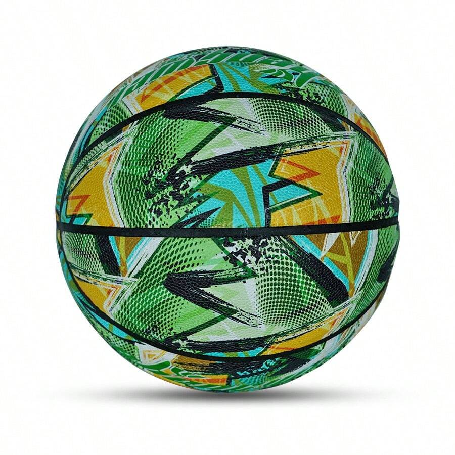 Geometric Graffiti Basketball - Green - View 1