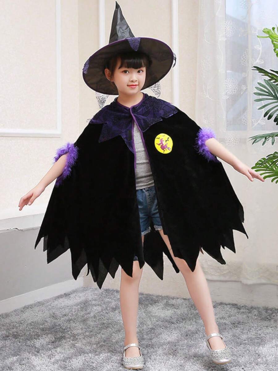 1 Disfraz de brujita para niñas bonito de temporada - Negro - Ver 1