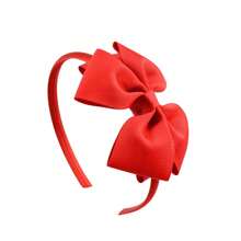 1pc Macaron Colored Children Hairband With Bow Decoration, Suitable For Princess Girls’ Ponytail Hairstyle And Travel Style Headband - Red - View 1