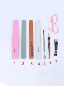 1set 8pcs Manicure Tool Kit - Multicolor - View 2