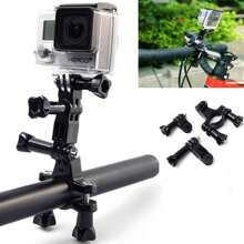 Suporte Guidão Bicicleta Bike Moto Para GoPro e Câmeras Similares - Preto - Visão 5