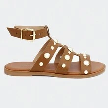 Women Flat Sandals - 駝色 - 查看 2