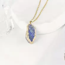 1 件天然水晶不对称形状流苏吊坠项链，果冻色 - 項鍊 - 查看 14