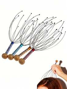 1pc Octopus Scalp Massager Octopus Massage Claw Manual Head Massager Head Grabber - Multicolor - View 2