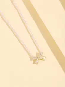 1pc And Fashionable Stainless Steel Pendant Butterfly Necklace - Multicolor - View 4