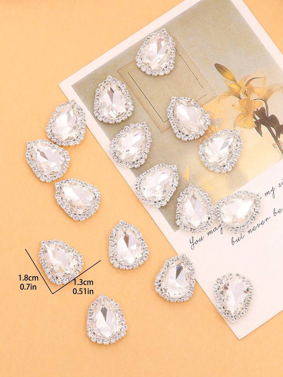 30入組13*18mm彩色落色玻璃水晶縫上爪鏈,diy髮飾、服裝、鞋類、手袋和玻璃飾品