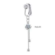 Acefun 1Pc/Set Fake Belly Ring Fake Belly Piercing Clip On Belly Button Rings Stainless Steel Fake Belly Button Ring Fake Earrings Multiple Styles Dangle Non Piercing Fake Belly Piercing Jewelry - Silver - View 14