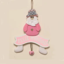 1入粉色雪人聖誕裝飾品,裝飾有鈴鐺的聖誕裝飾品和門廊標誌,適用於前門廊室內/戶外 - 雪人 - 查看 5