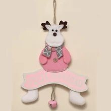 1入粉色雪人聖誕裝飾品,裝飾有鈴鐺的聖誕裝飾品和門廊標誌,適用於前門廊室內/戶外 - 雪人 - 查看 4