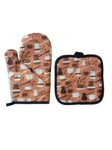 Kit With 2 Pieces Thermal Oven Glove And Pan Rest - Multicolor - View 3