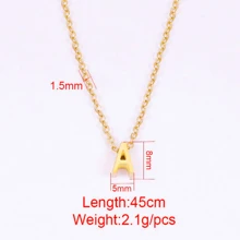 1pc Stainless Steel Europe And America Style Gold Plated Initial A-z Letter Pendant Necklace For Women, Customized Gift For Girlfriend