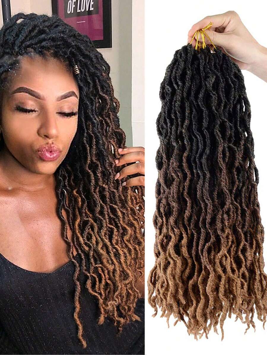 16Packs Goddess Faux Locs Crochet Hair,Soft Locs Wavy Crochet Braids