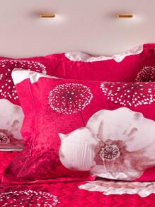 1pc Floral Pillowcase For Adult Single Pillow, Modern Style Reactive Print Four Seasons Thickened Flannel Bedding
