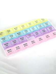 28格自助七天藥盒,可攜式存儲盒,維生素油箱組織器和旅行用持有人 - 彩色 - 查看 3