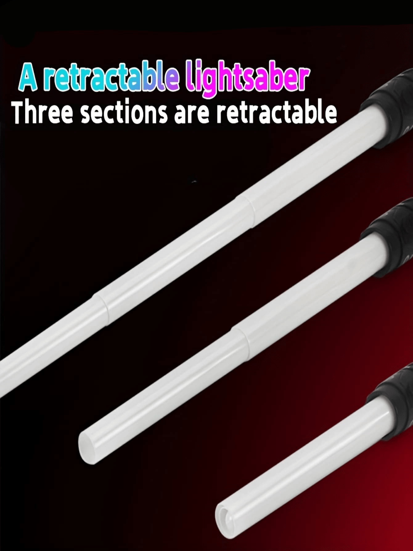 1pc Smallsized Redlightup Lightsaber (motionsensitive), Telescoping Feature For Both Small