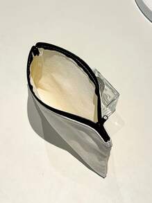 It Takes A Big  Heart To Shope Little Minds Rainbow Pattern Cosmetic Bag,Teacher Travel Toiletry Organizer ,Makeup Bags ,Purse Pencil Pen Case ,School Pencil Case ,Stationery Supplies Bag,Teachers Gift - Beige - View 4