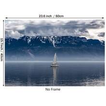 1入組帆船印花畫布藝術,風景畫作,牆壁裝飾,不含框,40x60cm,適用於客廳、臥室和家居裝飾