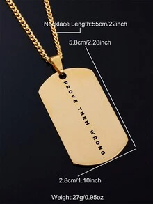 FEEL STYLE 1 Miếng Phong cách tối giản Thép không gỉ Ghi Vòng cổ mặt dây chuyền Với Truyền cảm hứng , Thích hợp Đối với Nam Mặc hàng ngày - Vàng - Xem 4