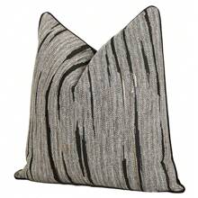 1pc Luxury Cushion Cover With Unique Black & Gold Design For Living Room Sofa Decoration