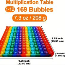 12x12 乘法遊戲流行玩具，數學學習教育玩具教具，適合學前班幼兒園教室，推泡泡流行坐立不安感官玩具，適合聖誕節、萬聖節、感恩節禮物 - 彩色 - 查看 3