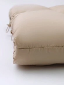 SOLOCOTE 小女孩冬季輕量防水短款羽絨背心 - 卡其色 - 查看 5