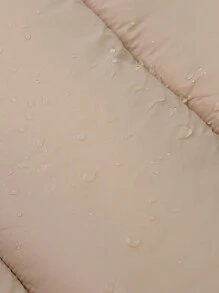 SOLOCOTE 小女孩冬季輕量防水短款羽絨背心 - 卡其色 - 查看 6