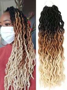 Locs Ombre Crochet Hair, 18/24 Inch Goddess Locs Synthetic Braiding Hair Extensions for Women - Multicolor - View 1