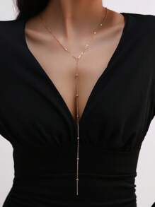 1 Miếng Đúng mốt Tối giản Của phụ nữ Vòng cổ dài ( Hạt Theo Đến Chiều dài ngẫu nhiên ) - Vàng - Xem 1