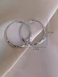 1pair Personalized Fashionable Metal Circle Geometry Design Hoop Earrings