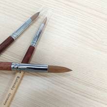 YALIXIN 美甲設計工具雙色木柄水晶美甲刷 - 米色 - 查看 5