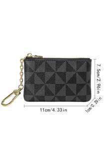 Cartera corta con cremallera y ranuras para tarjetas, de patrón geométrico, ligera y de moda, adecuada como regalo de aniversario, cumpleaños, para trabajadores de cuello blanco, hombres y mujeres