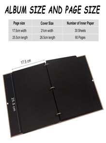 剪貼簿相冊,60 頁棕色剪貼簿相冊,帶亞麻封面,包含diy 剪貼簿套件,非常適合週年紀念日、家庭聚會、迎嬰派對、畢業典禮