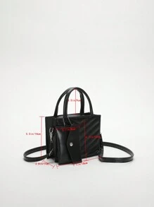 Bộ 2 túi xách thời trang cho mẹ và con gái Mini Crease Tote & Túi đeo chéo dành cho nữ - màu đen - Xem 2