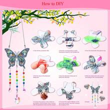 DIY Rhinestone Painting Wind Chimes Crystal Suncatcher Wind Chimes Kit Double Sided Rhinestone Hanging Arts and Crafts for  Window Home Garden Decor - Multicolor - View 2