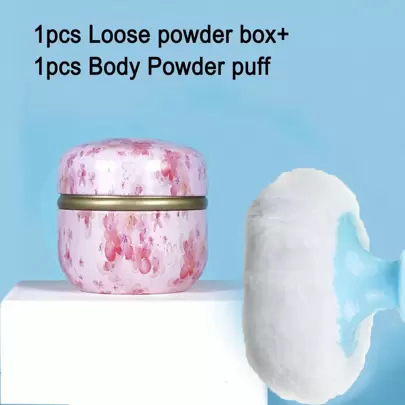 1个身体粉扑和粉盒，婴儿沐浴旅行粉扑和粉盒，女士和婴儿适用，化妆品，便宜，房间装饰，梳妆台，旅行，卧室，化妆配件，粉扑，美妆蛋，粉扑，化妆海绵，便宜，圣诞礼物，化妆品，化妆工具，便宜货，礼物，女士礼物，圣诞礼物