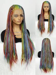 New Arrival Front Lace Synthetic Hair Colorful Braided Headband - Multicolor - View 1
