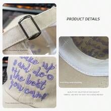 LACE MONDE Washed Baseball Cap For Women Retro Old Flower Letter Embroidered Peaked Cap Color Block Fashion Sun Hat - Mint Green - View 5