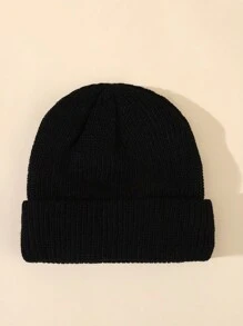 2pcs Infant Unisex Solid Color Knitted Winter Hat For Warmth - Multicolor - View 5