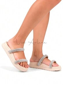 Women Flat Sandals - 米色 - 查看 1