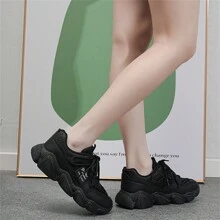 Giày thể thao nữ phong cách Chunky đế dày giải trí, món quà hoàn hảo - màu đen - Xem 6