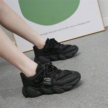 Giày thể thao nữ phong cách Chunky đế dày giải trí, món quà hoàn hảo - màu đen - Xem 5