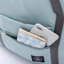 1pc pink Large Folding Waterproof Luggage Storage Bag Suitcase Travel Pouch Handbag Shoulder Bag Organizer,Big Capacity Unisex Clothes Packing Pouch Bag Luggage Women Packing Bags Travel Bag Clothes Storage Clothes Organizer Travel Bag Set Travel Essentials Dorm Essentials - Pink - View 8