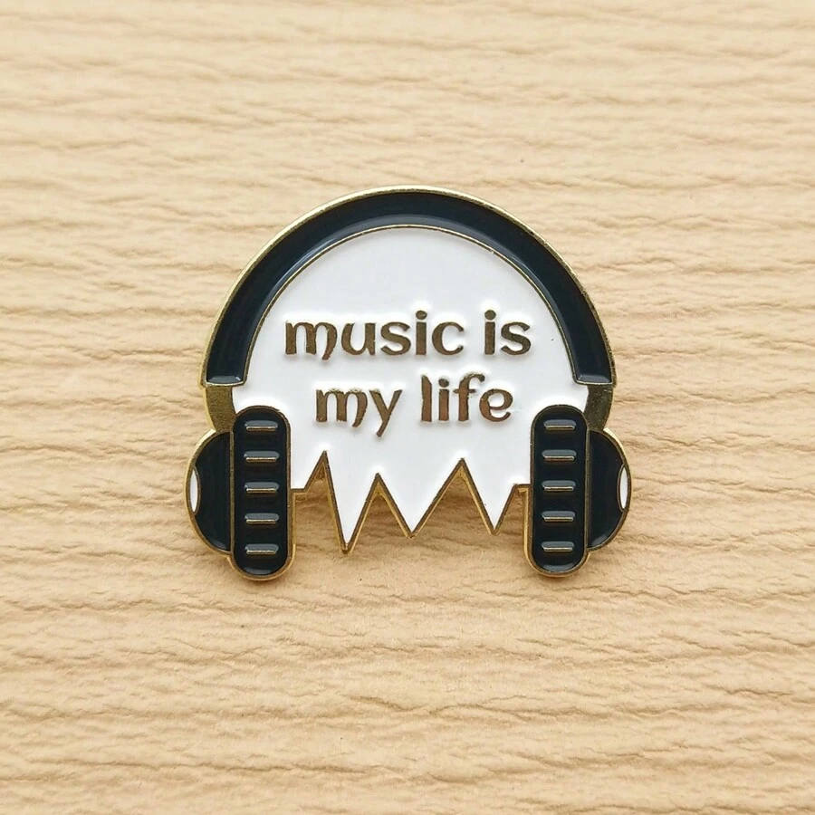 1 件音樂是我的生活胸針琺瑯徽章珠寶禮品鋅合金鍍金 - 彩色 - 查看 1