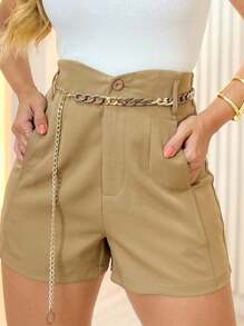Women Shorts - Rust Brown - View 1