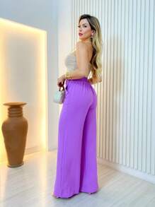 Women Pants - 淺灰紫 - 查看 3