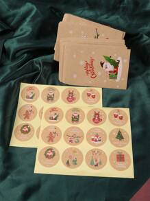 48pcs Christmas Themed Mini Gift Bags With Stickers For Decoration And Packaging - Multicolor - View 7