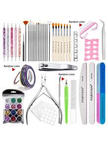 Set Of 18 Nail Art Tools - Multicolor - View 1