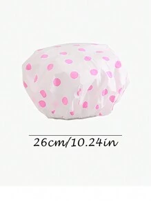 1入時尚防水卡通浴帽-浴美人加厚浴帽-印花洗髮水帽-防水浴帽-可愛的創意成人和兒童用髮帽-廚房做飯防煙帽-6個三色波點 - 三色圓點 - 查看 11